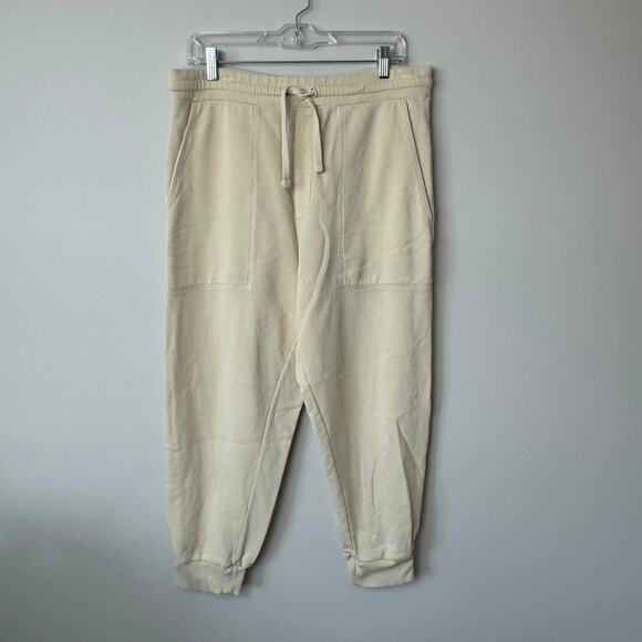 Nanushka Cream Cotton Logo Jogger Pants Large - Picture 1 of 12